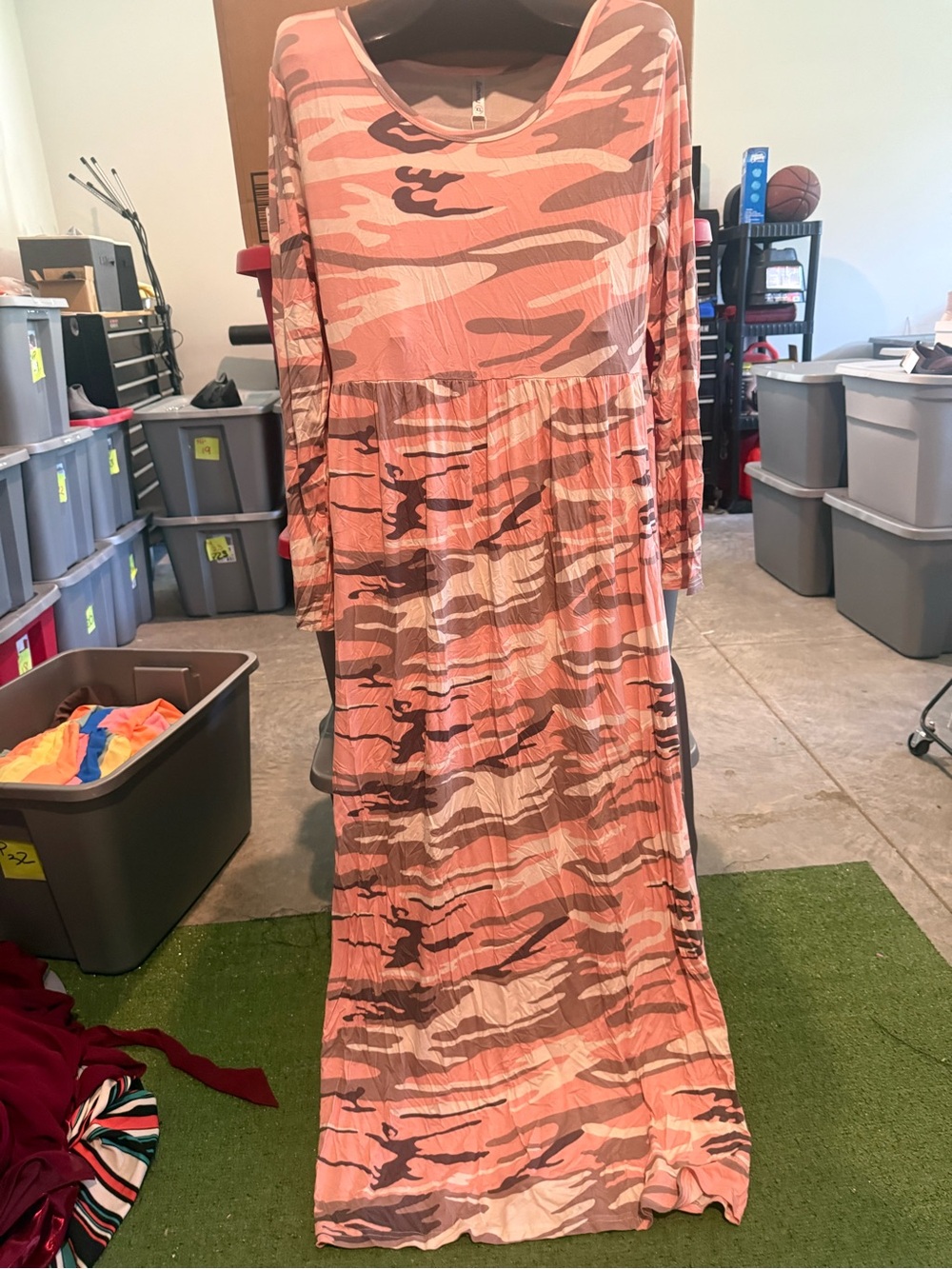 Pink Camo Long Sleeve Maxi Dress p32